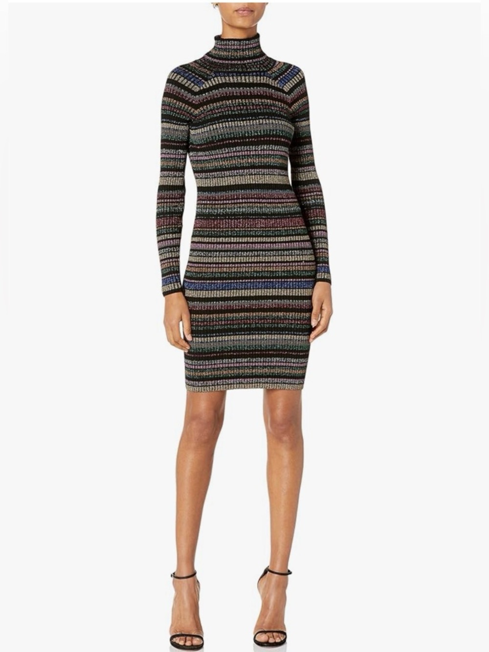 MILLY Metallic Stripe Fitted Dress